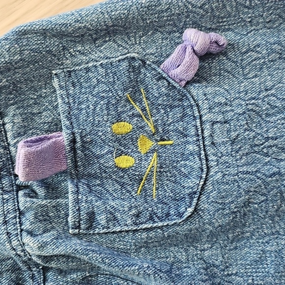 Vintage Floral Denim Bubble Overalls, 2T - Picture 6 of 12